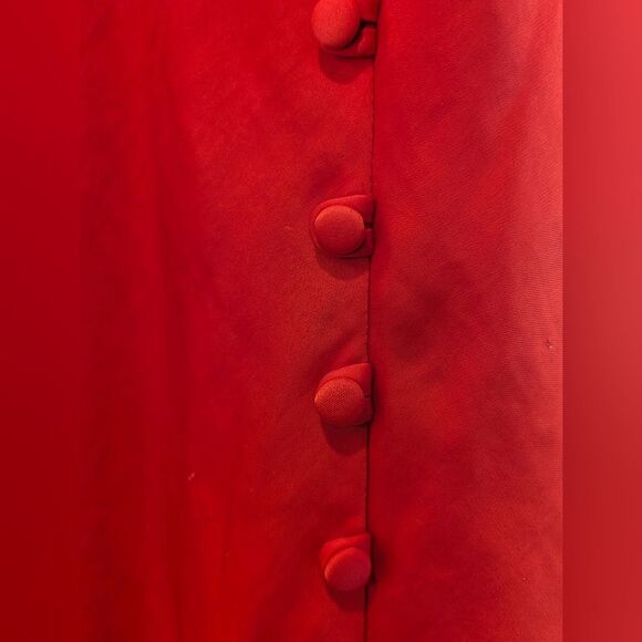 Zara Red Satin Slip Dress XS Midi Spaghetti Strap Maxi Long Slit Sexy Elegant - Picture 8 of 11